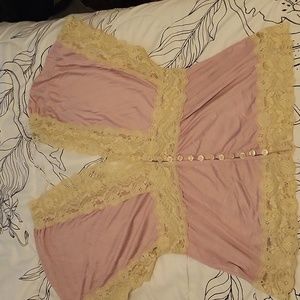 Satin and lace babydoll top